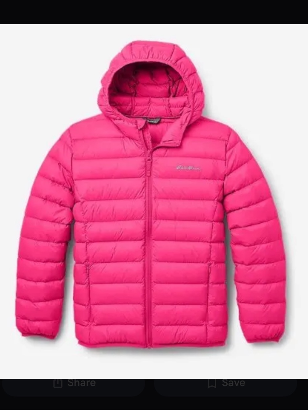 NWT Girls' Bright Pink Puffer Jacket with Hood